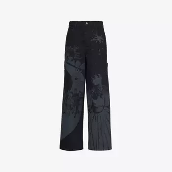 Джинсы Marc Jacobs x the Wizard of Oz с графическим принтом и широкими штанинами Marc Jacobs, черный