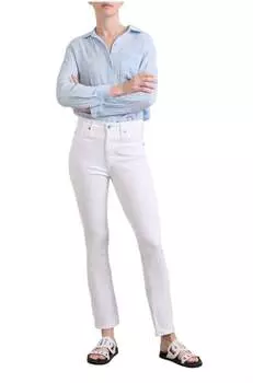 Джинсы Mari Hi Rise Straight Jeans белого цвета AG Jeans