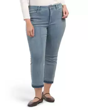 Джинсы Marilyn Plus с высокой посадкой и вырезом до щиколотки Nydj, цвет Crystalline Rinse
