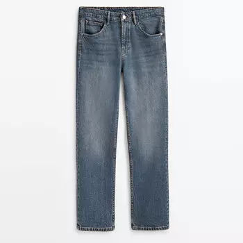 Джинсы Massimo Dutti Mid-Waist Slim-Cropped-Fit, голубой