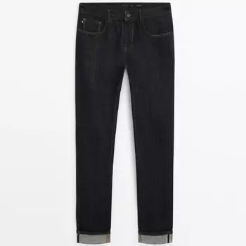 Джинсы Massimo Dutti Slim Fit With Rinsed Selvedge, черный