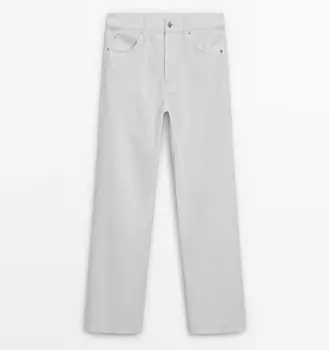 Джинсы Massimo Dutti Straight Fit High-waist, белый