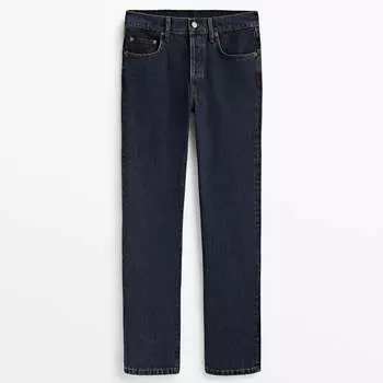 Джинсы Massimo Dutti Straight Fit High-Waist, темно-синий