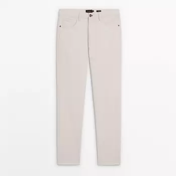 Джинсы Massimo Dutti Tapered Fit, кремовый