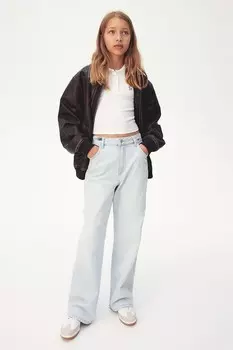 Джинсы мешковатого кроя с коротким кроем H&M, синий