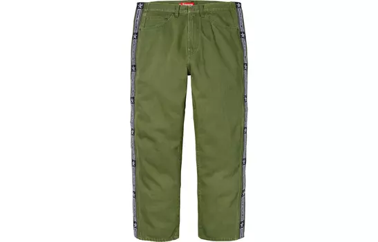 Джинсы-мешковатые с застежкой Supreme, Washed Blue/Washed Blue