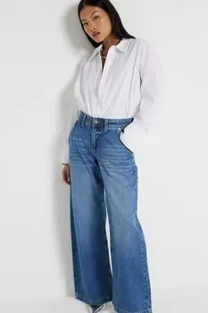 Джинсы мешковатые средней посадки из денима River Island, синий