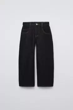 Джинсы мешкового покрытия ZARA, черный