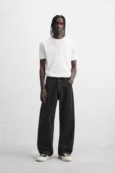 Джинсы мешкового покрытия ZARA, черный