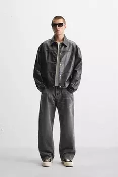 Джинсы мешкового покрытия ZARA, цвет Charcoal