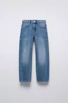 Джинсы мешкового покрытия ZARA, светло-голубой