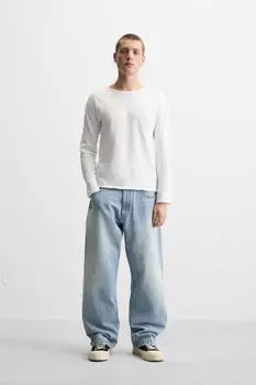 Джинсы мешкового покрытия ZARA, светло-голубой