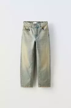Джинсы мешочного кроя ZARA, цвет морской волны