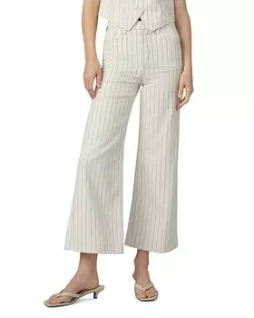 Джинсы Mia Wide Leg с завышенной талией и укороченным кроем в полоску Natural Stripe Joe's Jeans, слоновая кость/кремовый