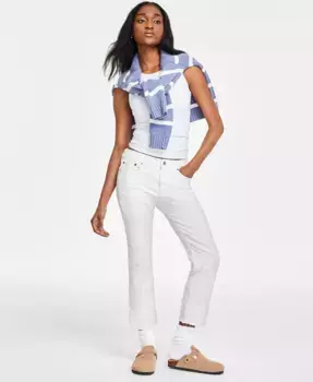 Джинсы Mid-Rise Sweet Crop с манжетами Lucky Brand, белый