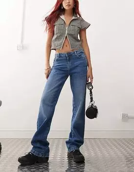 Джинсы Mila с низкой посадкой и широким кроем, средневыбеленные Noisy May