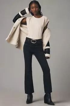 Джинсы-мини укороченные Good American Good Legs с высокой посадкой, черный