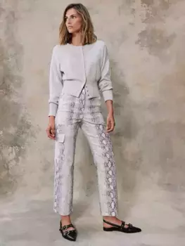 Джинсы Mint Velvet Snake Print High Rise, цвет natural/multi