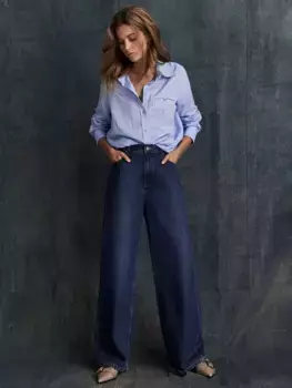 Джинсы Mint Velvet Super Soft Wide, темно-синий