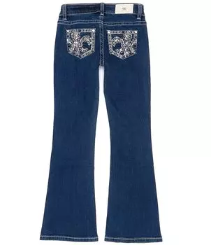 Джинсы Miss Me Big Girls 7–16 с вышивкой Fleur-De-Lis Bootcut, синий