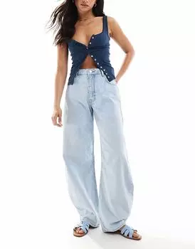 Джинсы Miss Selfridge с бочкообразным кроем, выбеленные