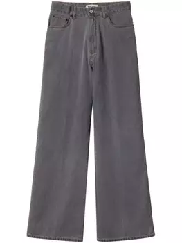 Джинсы Miu Miu из шамбре с широкими штанинами, серый