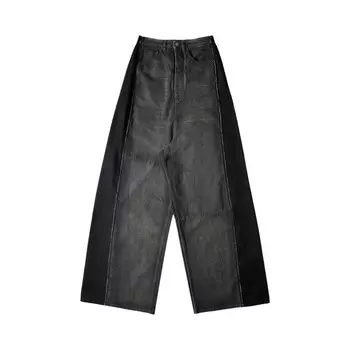 Джинсы MM6 Maison Margiela Mixed Fabric Super Wide Leg Jeans Grey, серый