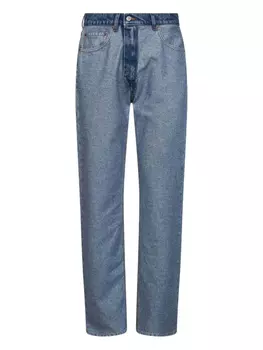 Джинсы MM6 Maison Margiela с пятью карманами, вывернутые наизнанку, синий