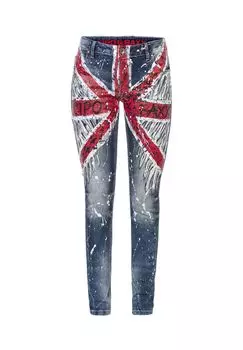 Джинсы модного дизайна, расписанного вручную CIPO & BAXX, синий