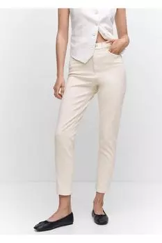 Джинсы Mom Comfort с высокой талией Mango, белый