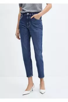 Джинсы Mom Comfort с высокой талией Mango, синий