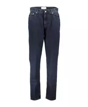 Джинсы Mom Fit из хлопка с логотипом Calvin Klein, синий