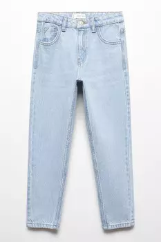 Джинсы Mom-Fit с завышенной талией Mango, синий