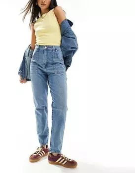 Джинсы mom fit workwear с высокой талией в средне-синем цвете Levi's