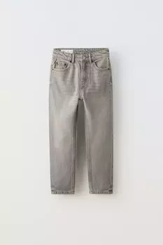 Джинсы mom fit ZARA, серый