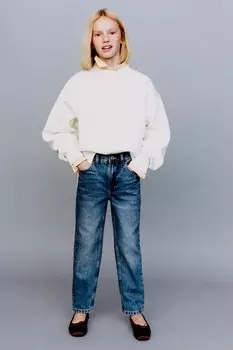 Джинсы mom fit ZARA, синий