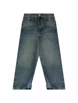 Джинсы мом с разрезами MM6 MAISON MARGIELA, тёмно-синий
