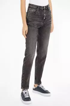 Джинсы Mom с зауженным флагом Tommy Jeans, черный