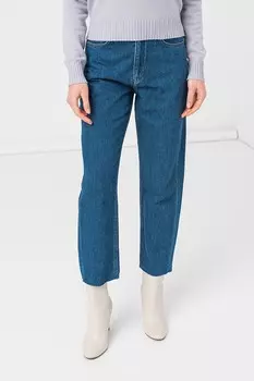 Джинсы Mom выше щиколотки с необработанным краем United Colors Of Benetton, синий