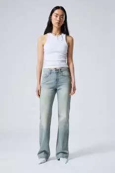 Джинсы Moon средней посадки с завышенной талией Weekday, голубой