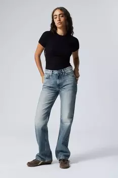 Джинсы Moon стандартного кроя со средней талией Weekday, синий