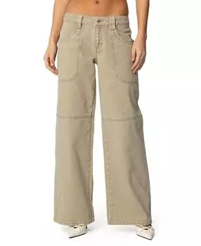 Джинсы Morgan Low Rise Carpenter светло-коричневого цвета Edikted, коричневый