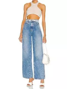 Джинсы Morgan Pleated High Rise Wide Leg в Riverside GRLFRND