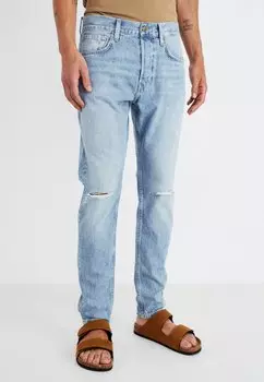 Джинсы морковного фасона Destroy Pepe Jeans, синий деним