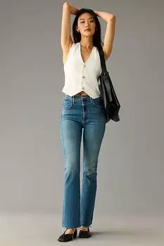 Джинсы MOTHER The Hustler с потертостями до щиколотки и высокой посадкой, цвет healing jar