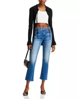 Джинсы MOTHER The Mid Rider Ankle Ankle Jeans в цвете Lhasa Love, синий