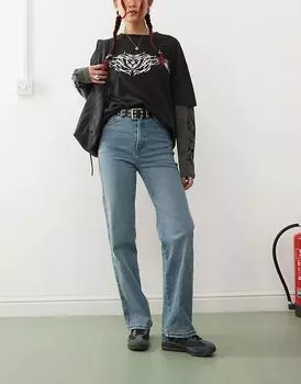 Джинсы Moxy прямые, с накидкой, средней грязевой расцветки, б/у Dr Denim