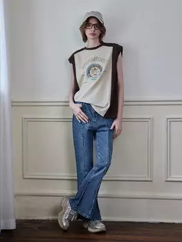 Джинсы Mslan с вышивкой, синий