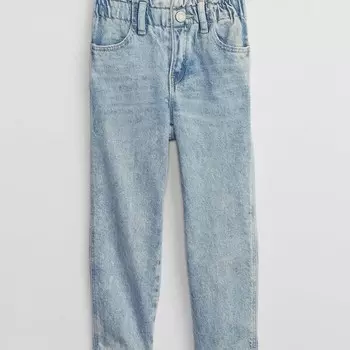 Джинсы mum fit с кислотной обработкой Gap, синий