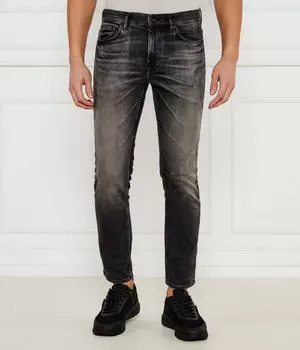 Джинсы мужские Boss Orange Делавер с эффектом потертости, черный